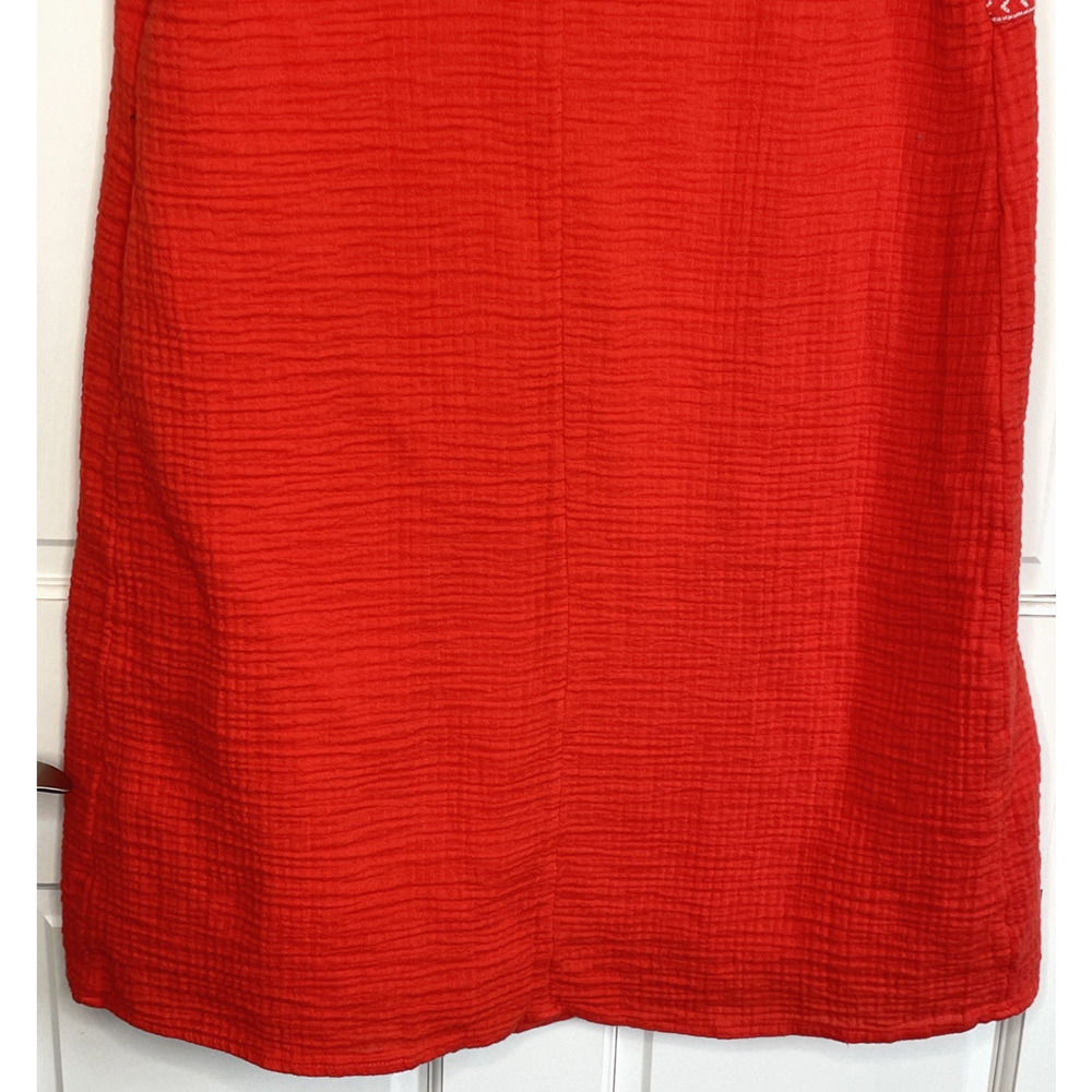 Old Navy Women's Embroidered Dress Sz S Cotton Gauze Boho Coastal Peasant Aztec - Picture 9 of 12